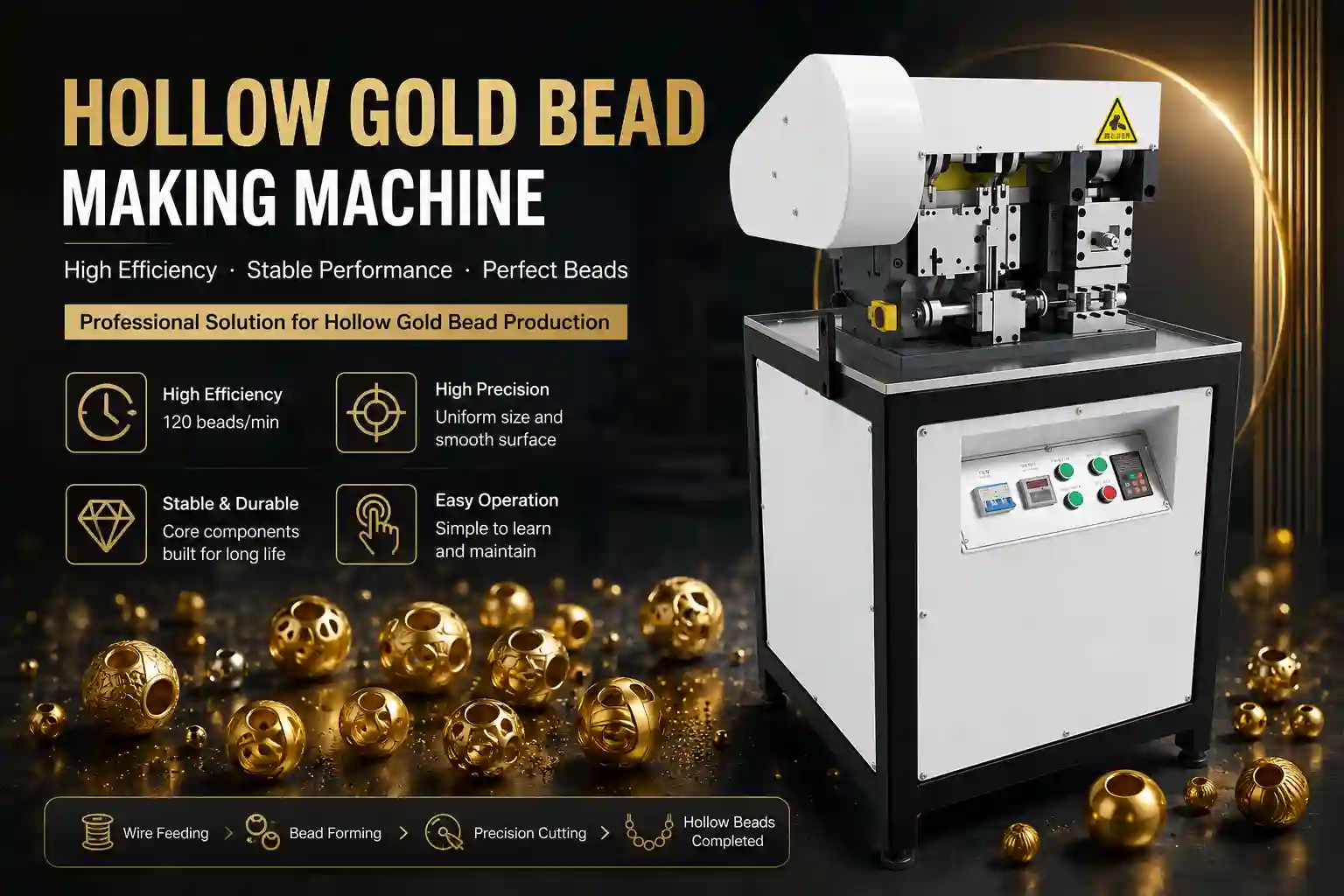 How to Make Hollow Gold Beads at Scale: Process, Machines & Costs