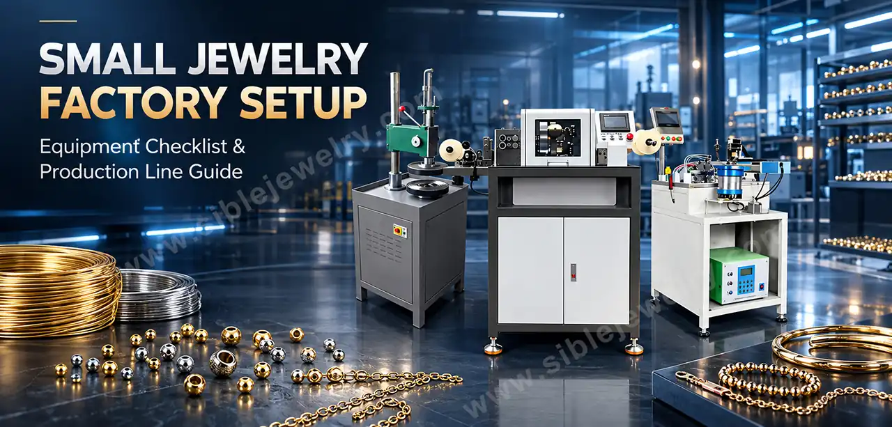 Comprehensive range of jewelry making machines and equipment for precious metal processing — including diamond cutting machines, ball and bead making machines, forming machines, welding machines, and accessories. Sible provides reliable manufacturing solutions for gold, silver, and K-gold jewelry production, from raw material processing to finished product finishing.