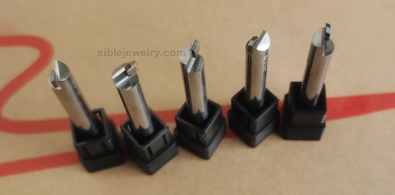 High-precision CNC diamond cutting tool with diamond size from 0.25mm to 8mm and carbide stainless steel shank for durable jewelry making